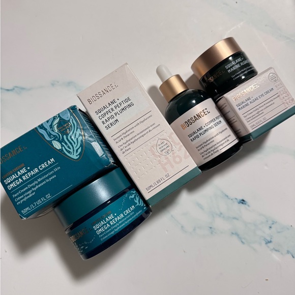 Best of Biossance Bundle omega cream eye cream copper peptide serum.Brand new